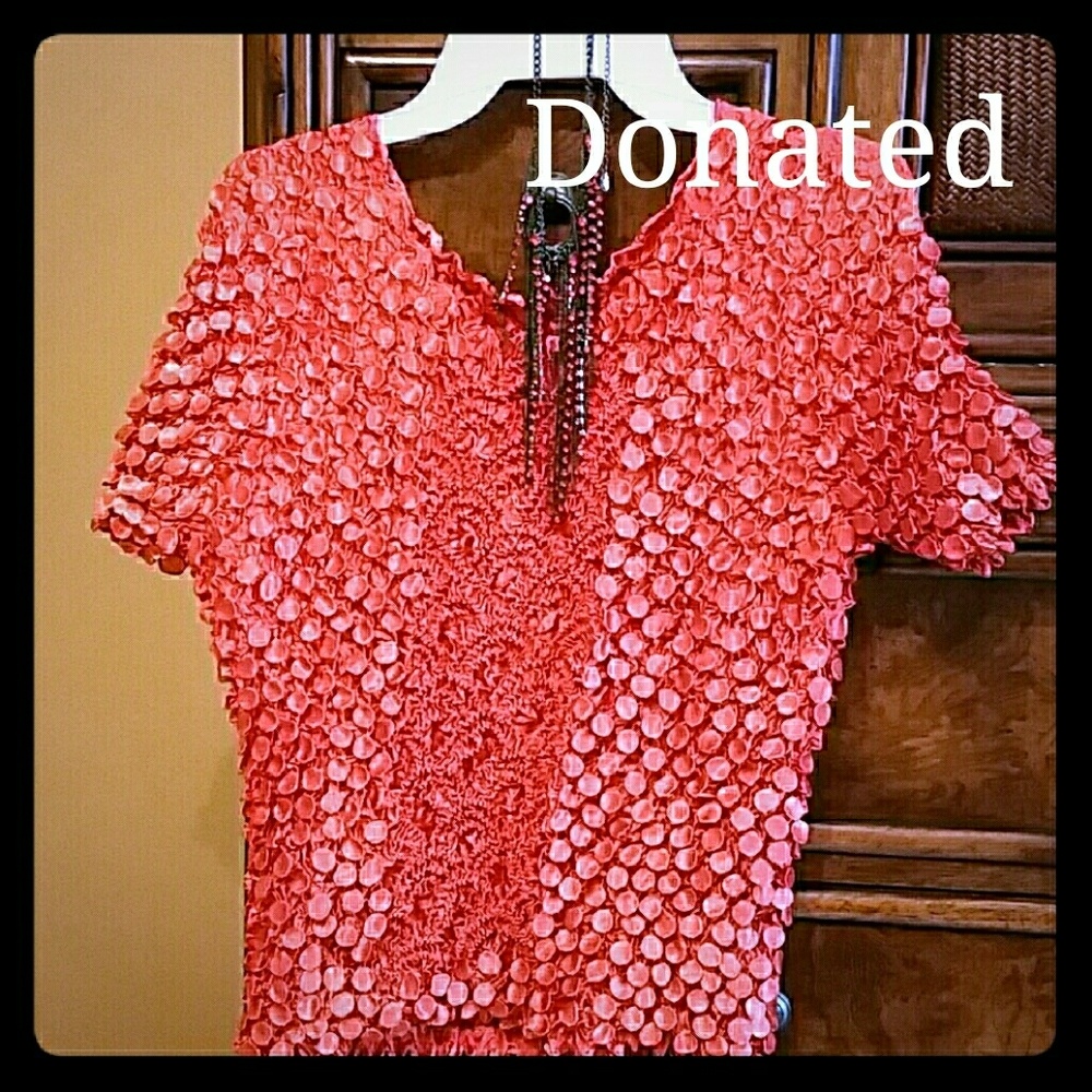 Orange Popcorn Blouse